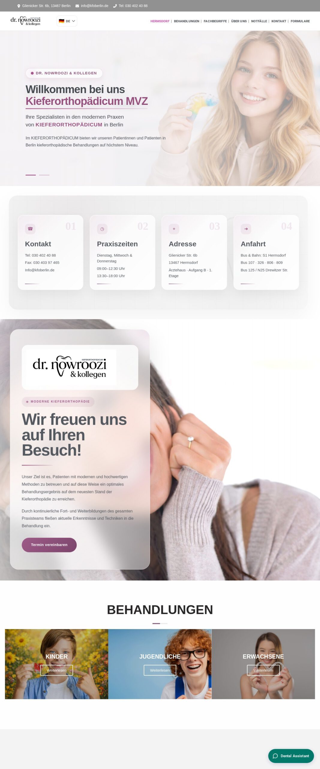 Startseite der Website Dr. Nowroozi – Hermsdorf – Referenzprojekt von Atomicoweb